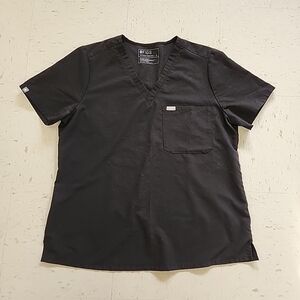 Figs Catarina One Pocket Scrub Top Women's XL Black Technical Collection FW1000